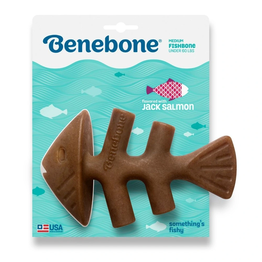 Benebone Fishbone M - tyggeben med laksesmag